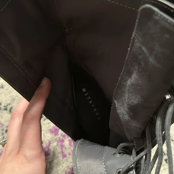 NWOB Metaphor Gray Lace-Up Boots - Picture 6 of 11